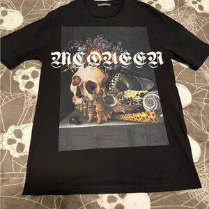 Alexander McQueen Black Graphic T-Shirt Size 38 Medium